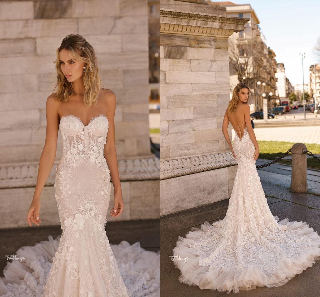 strapless boho wedding dress