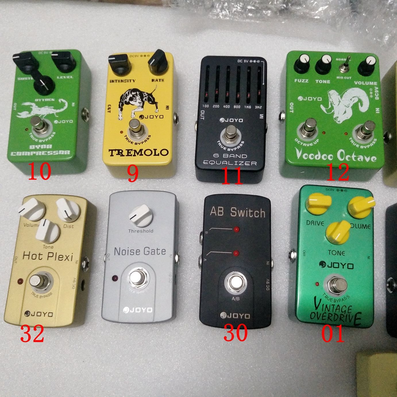 Clásico del pedal JOYO guitarra de distorsión Overdrive retardo del eco de reverberación Chorus Flanger Wah fase de volumen para todas guitarras