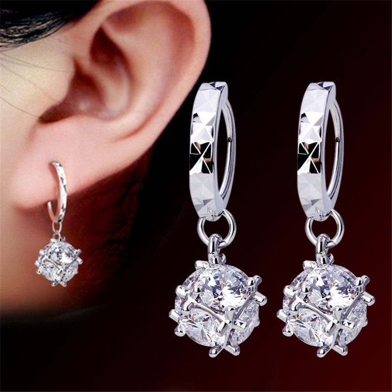 Compra CZ Cristal De Swarovski Cubic Zirconia Colgante Pendientes De Aro  Para Mujeres Accesorios De Joyería De Moda Regalo De Aniversario Mujeres  Damas F41 Barato | Entrega Rápida Y Calidad | Es.Dhgate