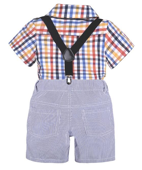 Children/'s Suit Summer Baby Boy Clothing Sets Cotton Baby Boys Long Sleeve Plaid