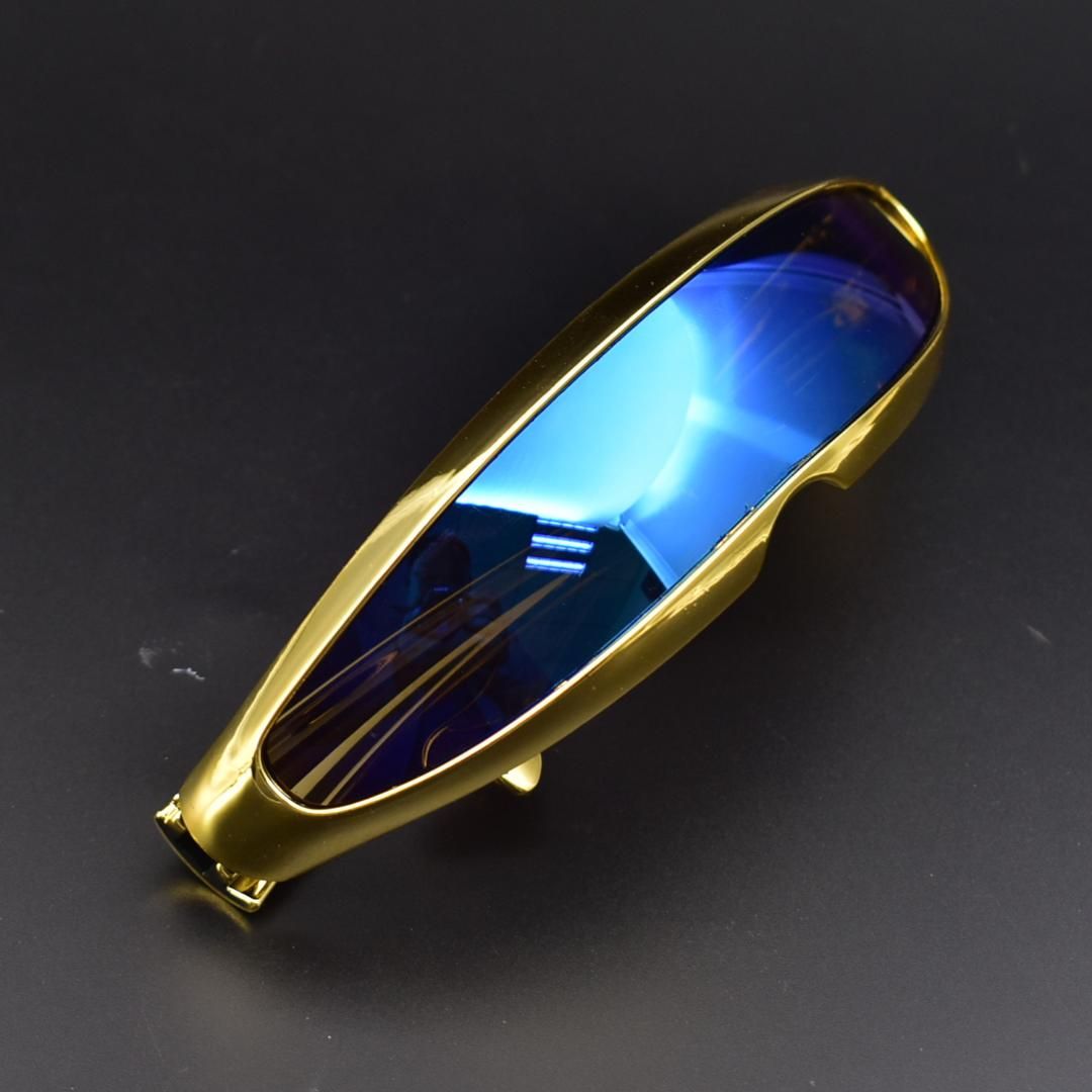 Futuristic Narrow Cyclops Sunglasses UV400 Personality Mirrored Lens