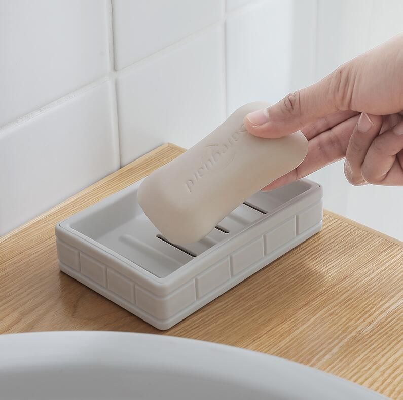 Portable Soap Dish Waterproof Transparent Holder Plastic Drain Double Soap Case