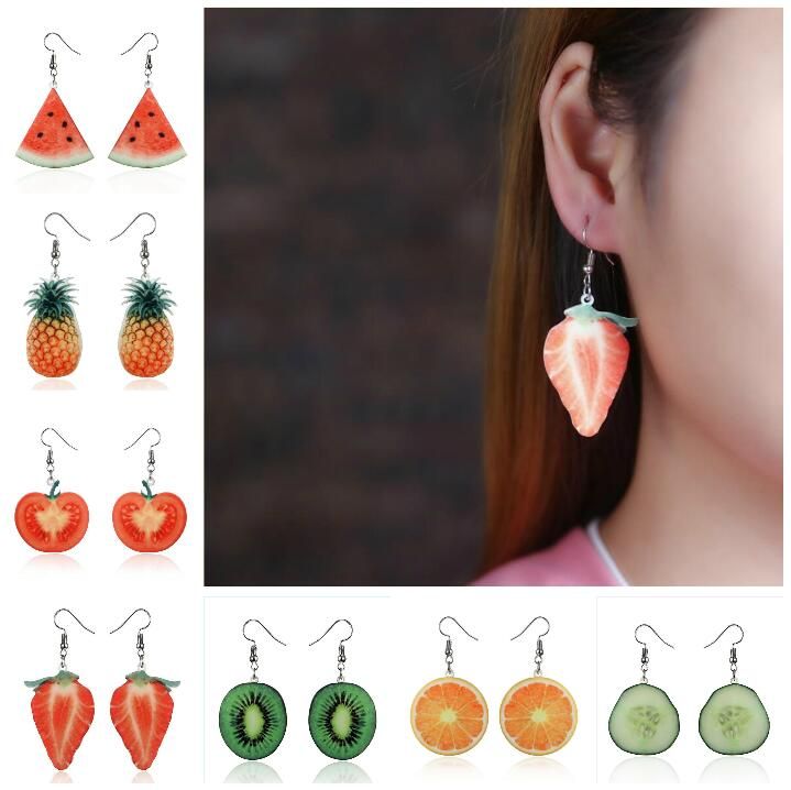 Sncsdk Nueva Fruta Creativa Pendientes De Mujer Fresa Sandía Sncsdk Nueva Fruta Creativa Pendientes De Mujer Fresa Sandía