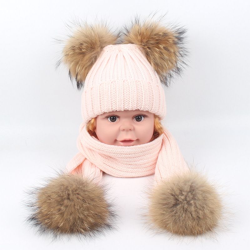 BOY/'S /& GIRL/'S CHARACTER WINTER POMPOM BOBBLE HAT /& GLOVE SET GOOD QUALITY