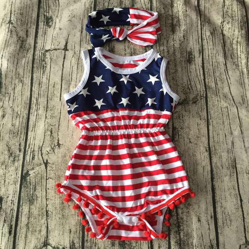 girls 4th of july romper