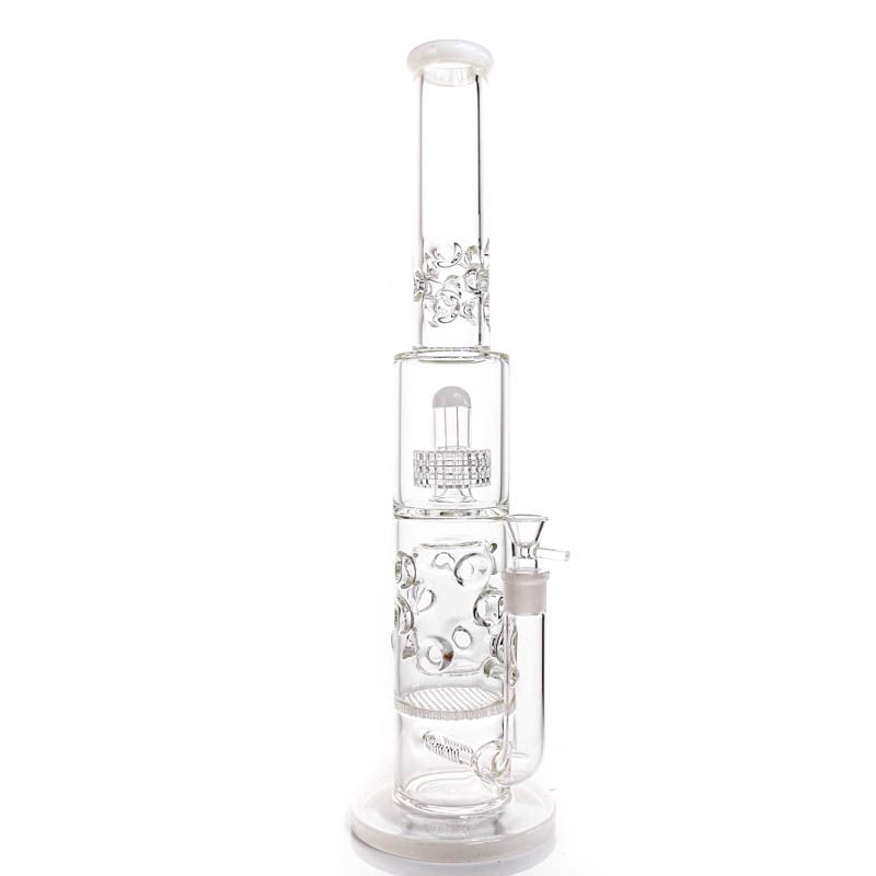 Big Bong Glass Water Pipe with GRACE Logo Flower Thick White Jade Hookah Bowl Big Bong Glass Water Pipe with GRACE Logo Flower Thick White Jade Hookah Bowl
