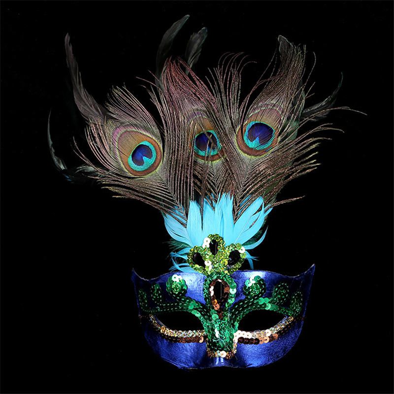 Dancing Party Peacock Mask Decor Plastic Half Face Nobility Mask