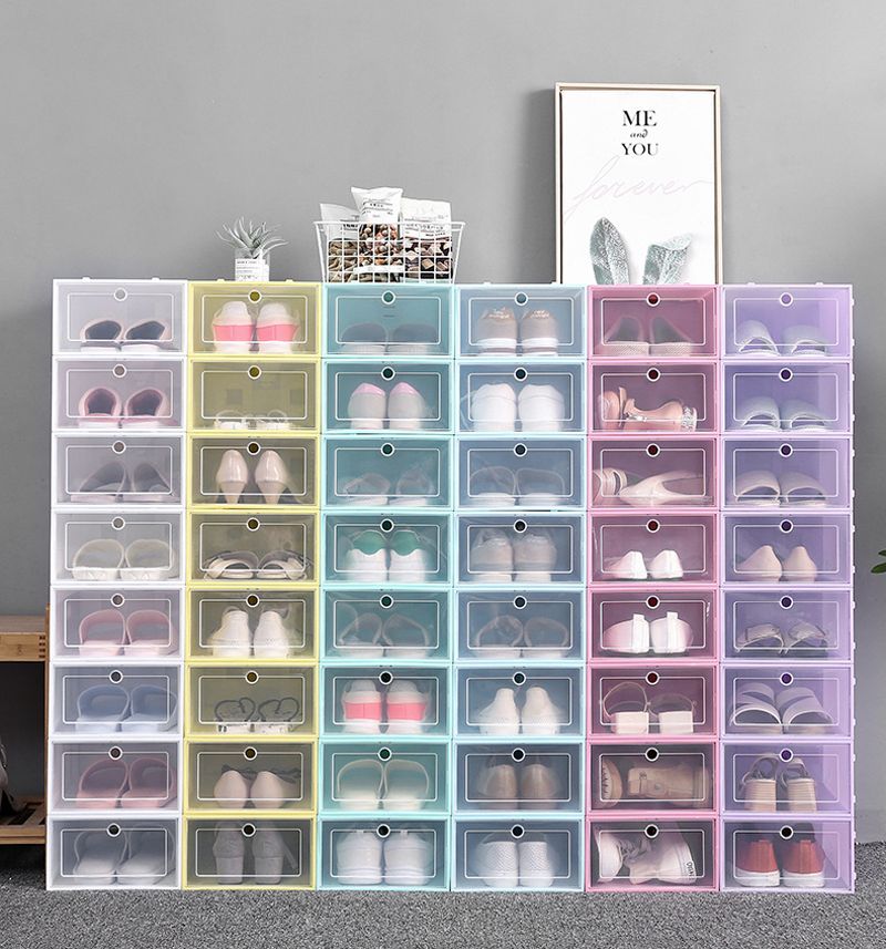 clear stackable shoe boxes