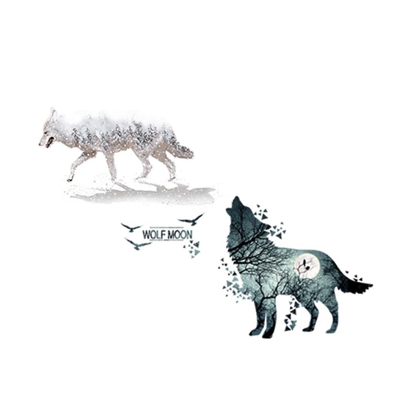 Shijuehezi Horrific Wolf Birds Wall Sticker Pvc Material Diy Animals Mural Decor For House Living Room Bedroom Decoration Home Decor Stickers Home