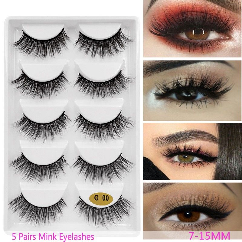Compre Nueva Extension De Pestanas Mink 3d 5 Pares Maquillaje