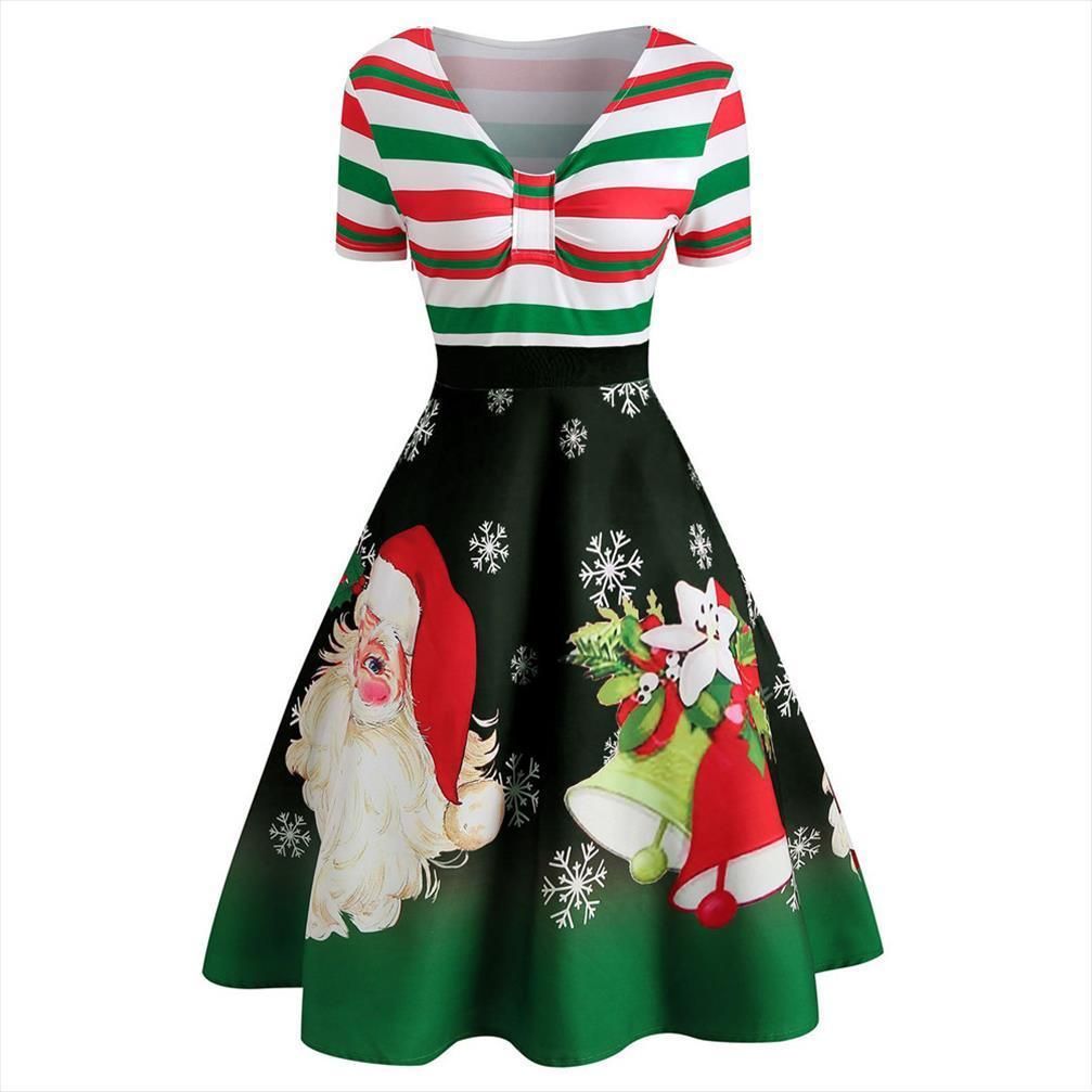 womens christmas print dresses