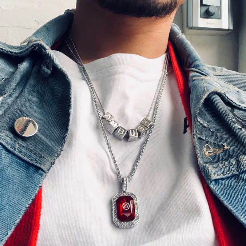 FW Ambush Letter Block Necklace Men 
