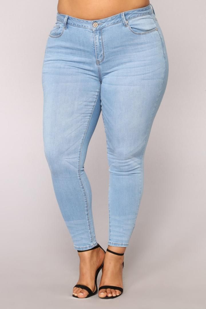 Fat Jeans Female Denim Pants Blue Color 