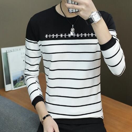 Compre Camisetas Para Hombres, Mangas Largas, Vestidos De Primavera Y Otoño, Ropa De Otoño Para Adolescentes De Los Hombres, Ropa De Guardia De Cuello Redondo, Camisas De Abajo Y Sudadera. A 28,4