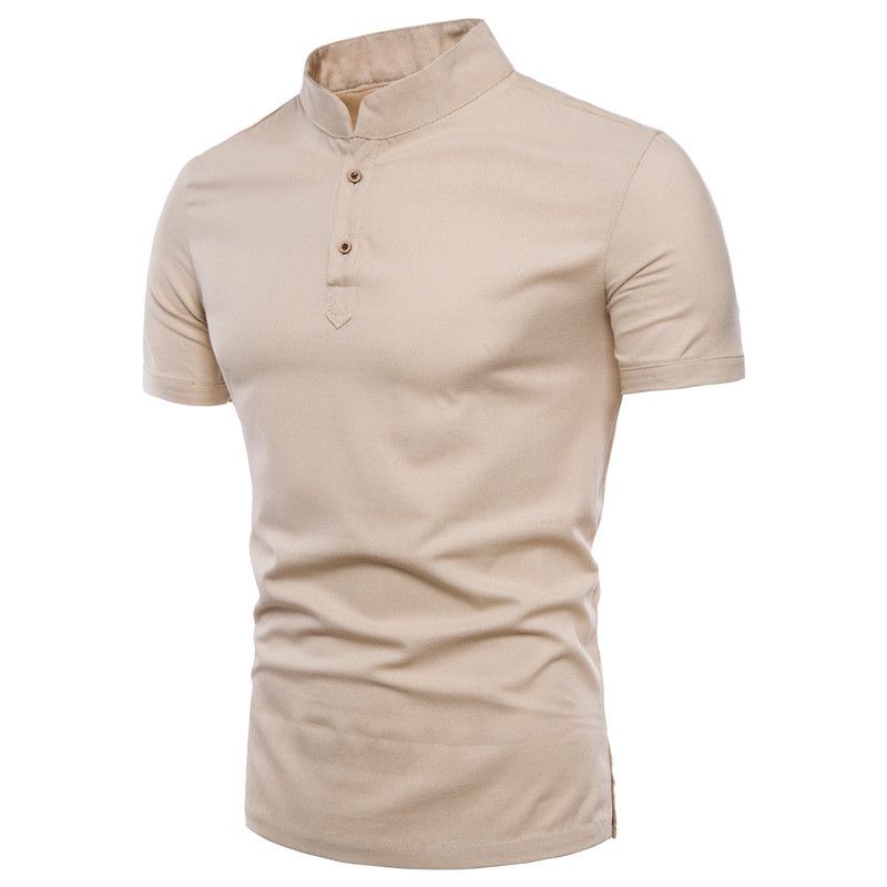Compre Ropa De Hombre Europea Y Americana Camisa POLO Cuello De Verano De Verano Color Sólido De Manga Corta, Camiseta De Algodón Y Lino 5XL A 12,09 € Del Crazysmartgirl | DHgate.Com