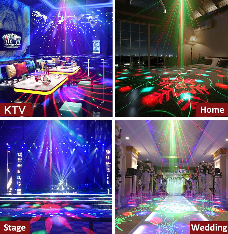 Party Lights Disco Ball Dj Disco Lights For Room Wedding Stage Lights Laser Rotating Projector Strobe Sound Activated With Remote Control Disco Laser