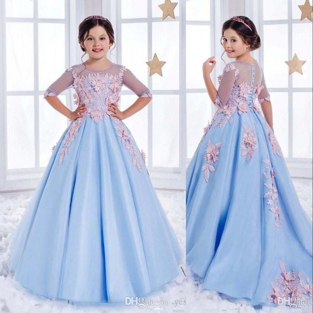 half pink half blue dress