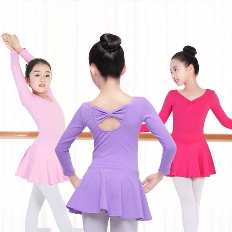 Chicas Manga Corta Leotardo Con Falda Traje Niños Gimnasia Danza Ballet Vestido