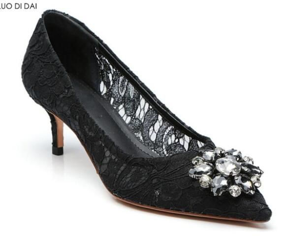 lace pump heels