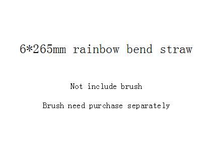 6 * 265mm Rainbow Bend Straw