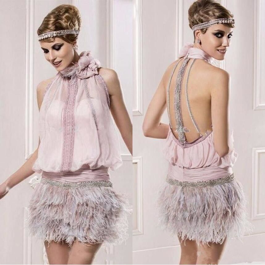 great gatsby feather dress