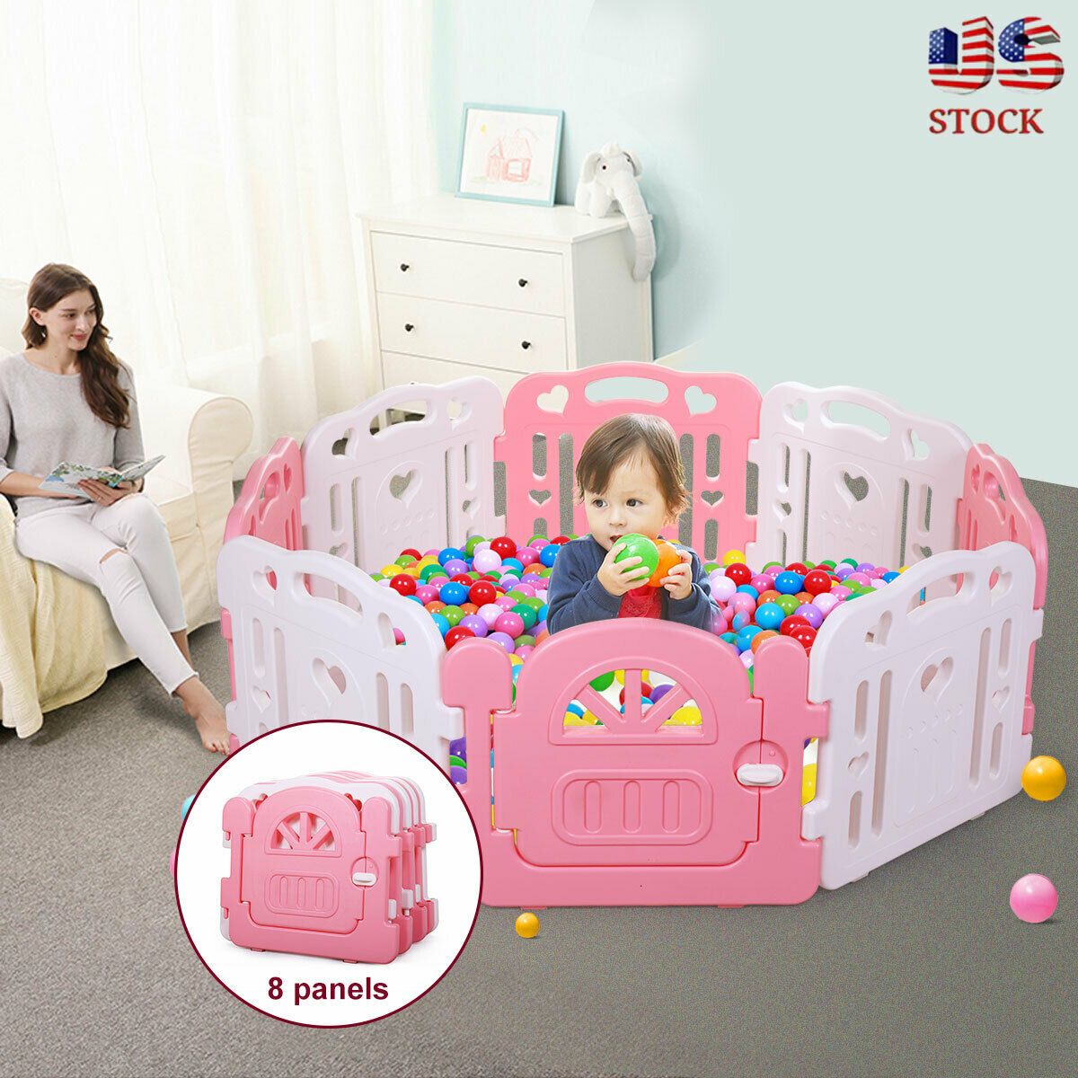 8 panel baby playpen