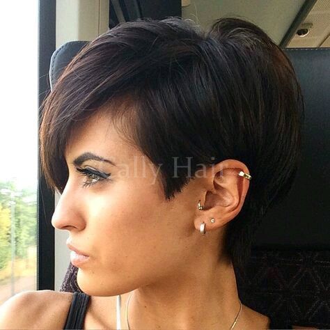 Indian hair Lace front bob short cut pixie Straight human hair wigs machine made glueless Chic Cut Ladies Wigs for black women Indian hair Lace front bob short cut pixie Straight human hair wigs machine made glueless Chic Cut Ladies Wigs for black women