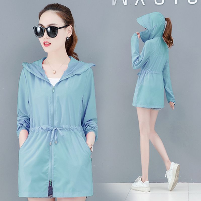 Sun Protection Clothing Female Hooded Loose Beach Clothing