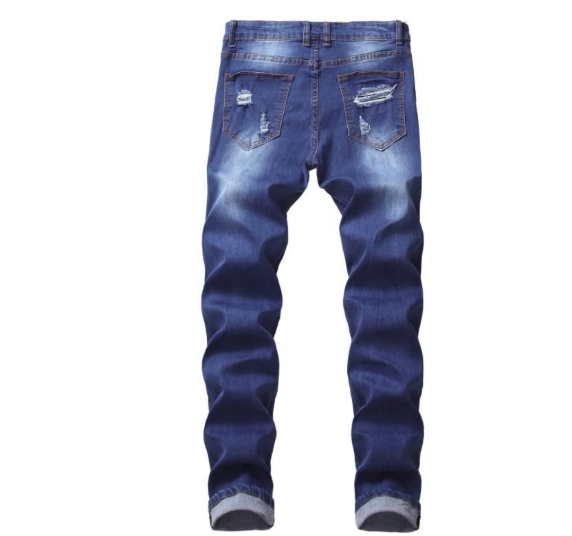Acquistare Jeans Strappati Ricamati Rosa Uomo Jeans Patch Skinny  Elasticizzati Pantaloni Buco Denim Blu Taglia 42 Economico | Consegna  Veloce E Qualità | DHgate Italy
