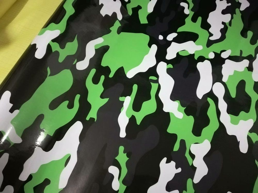 Lime Green Camo Wrapping Vinyl