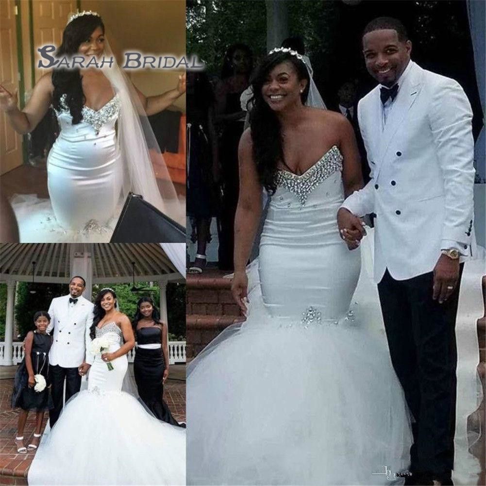 satin trumpet wedding gown