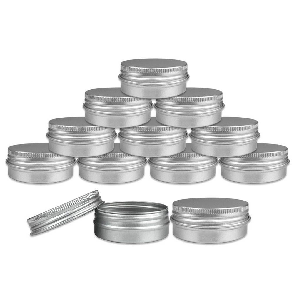 Aluminum Silver Tin Metal Storage Containers With Screwtop Lids For DIY