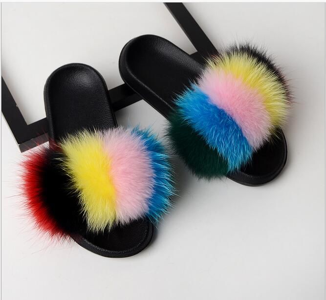 rainbow fuzzy slides