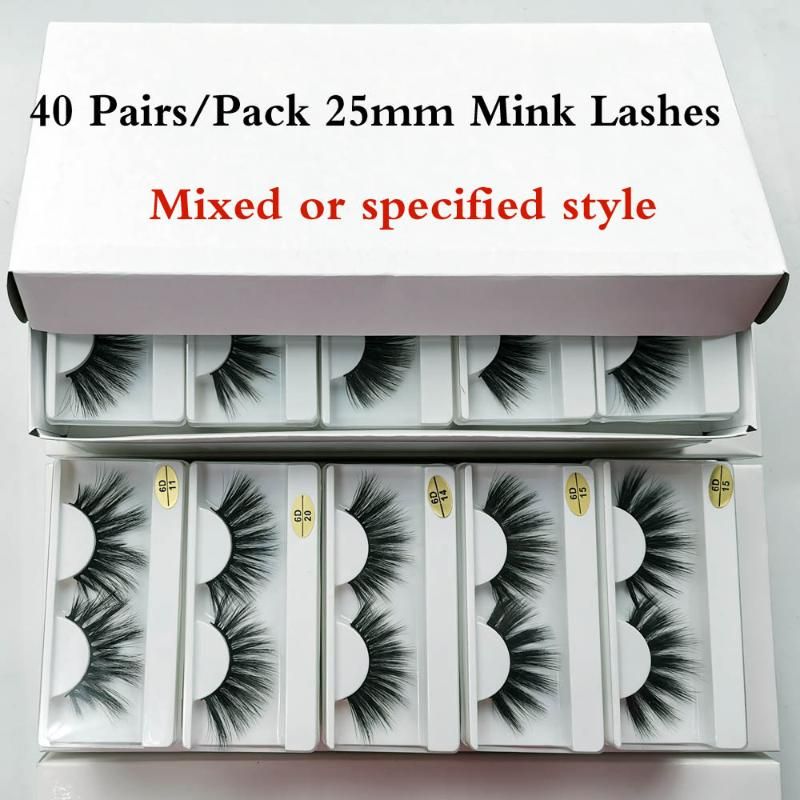 25 mm Lashes 40 paires de style mixte