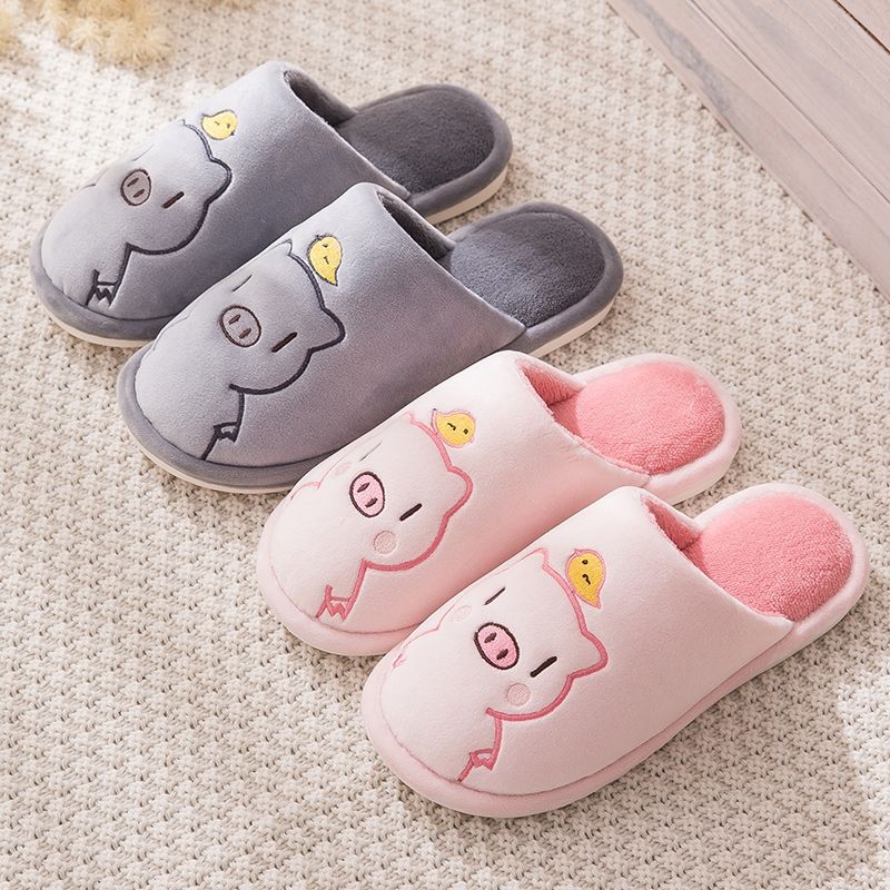 House Slippers Women Men Winter Slippers Plush Pig Print Indoor Autumn Unisex Soft Cute Slipper Fluffy Fur Cowboy Boots Ankle Boots From Shoesbuddy