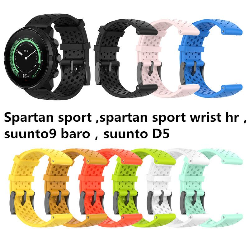 For Suunto Core All Black Smart Watch Soft Silicone Replacement Strap Wrist Band