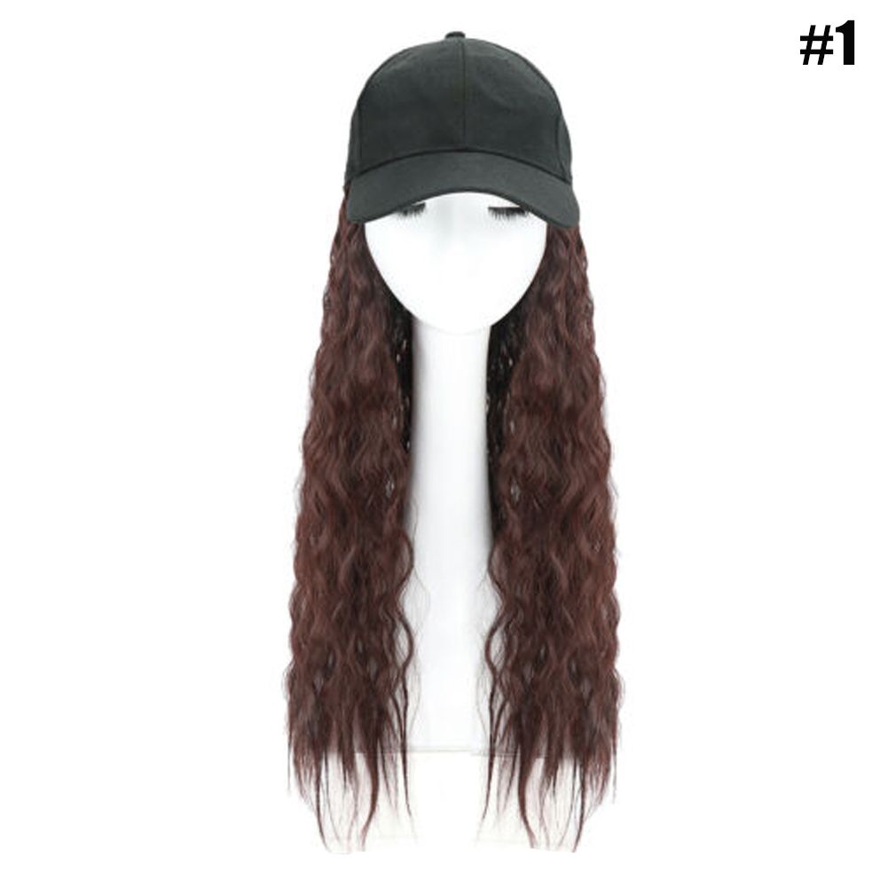 New Baseball Cap With Synthetic Hair Extension Long Hair Wig Hat