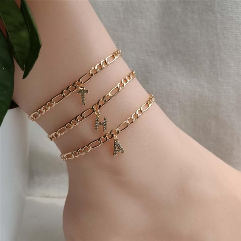 initial ankle bracelet
