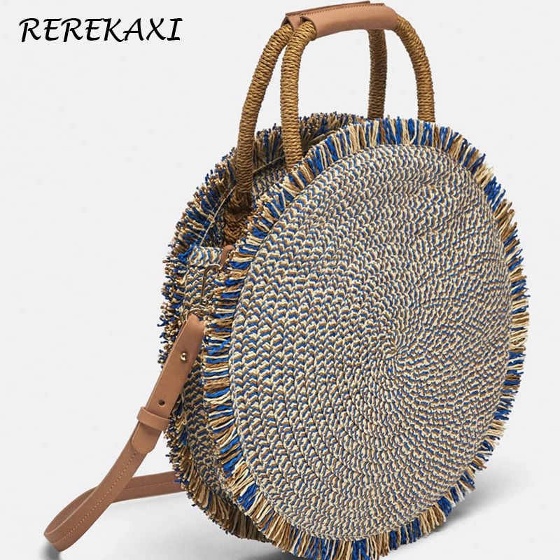 round weave bag