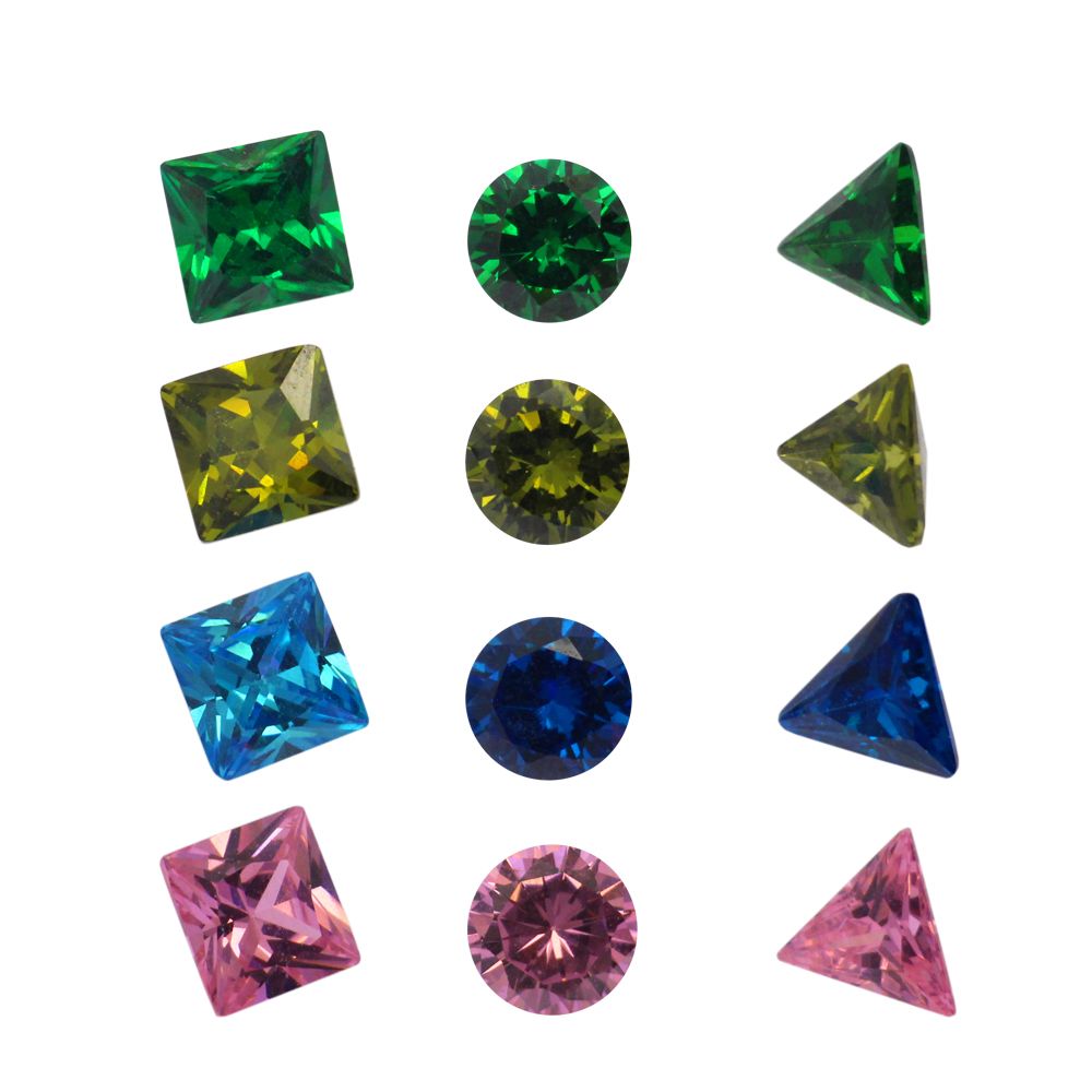 2021 Loose Artificial Gem 8mm*8mm Three Kinds Of Shape Polychromatic