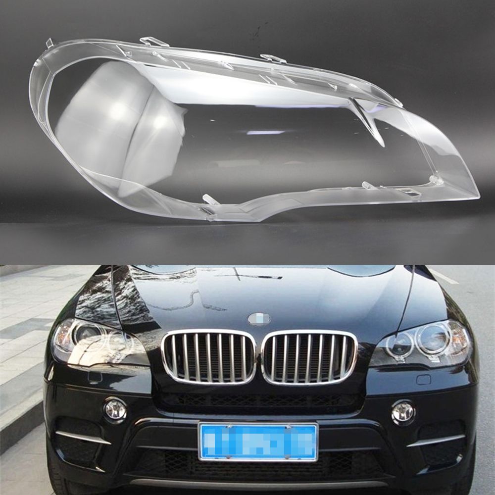 szss-car Faro proyector lente transparente plástico Carcasa Funda de recambio para BMW X5 E70 2008 2009 2010 2012 2013 