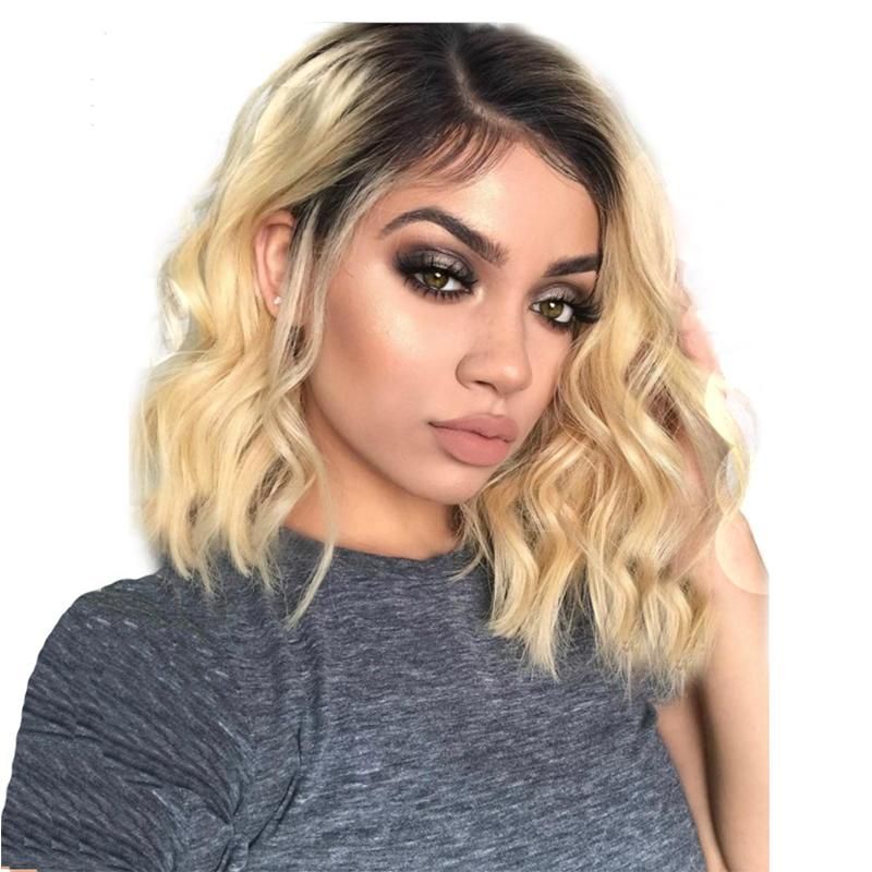 Blonde Wig Dark Roots Short Bob 1bt613 Body Wave Texture Fast Ship Middle Part Sew In Full Lace Front Lace Wigs Full Wig Stylish Lace Wigs From
