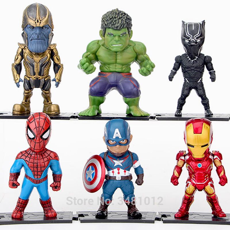 8Pcs//SET Avengers 3 Infinity War Thanos Spiderman Action Figures Kids Toys Dolls
