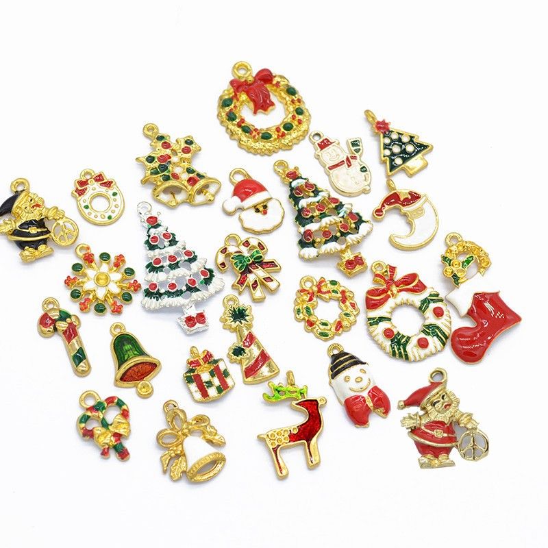 Jewelry Making Gold Tone Metal Christmas Charm Set New FREE SHIPPING