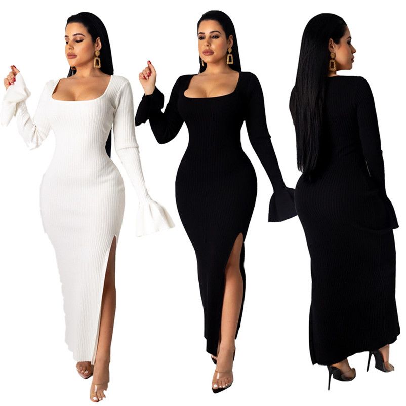 2019 New Arrival Long Sleeves Black Evening Dresses Fashion One 