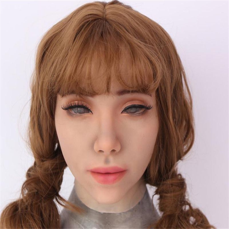Hot New Soft Silicone Realistic Female Head Mask Hand Made Face