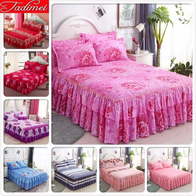 Pink Couple Adult Wedding Kids Girl Bed Skirts Single Double Twin Full Queen Size Bed Sheet Cover Linen Bedspreads Bedskirt 1 5m From Sweethomes 46 73 Dhgate Com