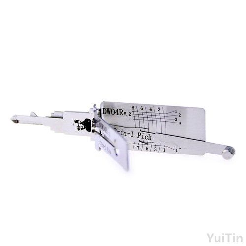 herramienta profesional de cerrajer/ía FO38 DBH Lishi 2-en-1 herramienta de selecci/ón y decodificador de coches Auto Lock Pick Set