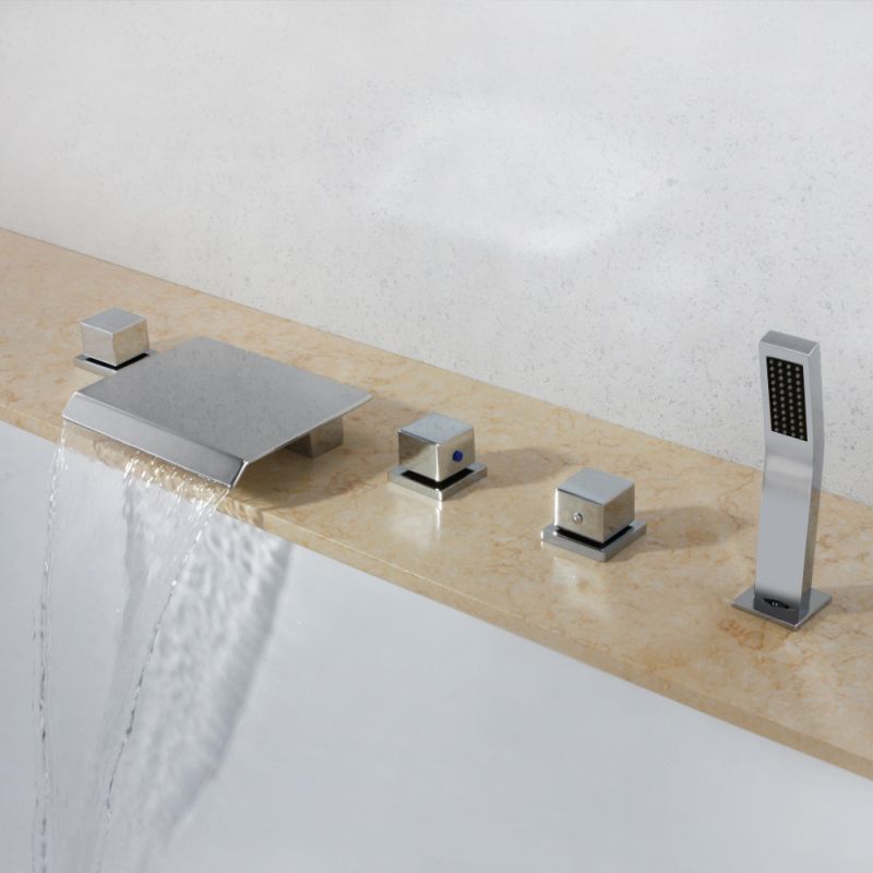 2020 Widespread Bathtub Faucet Bathroom Basin Brass Mixer Tap Deck