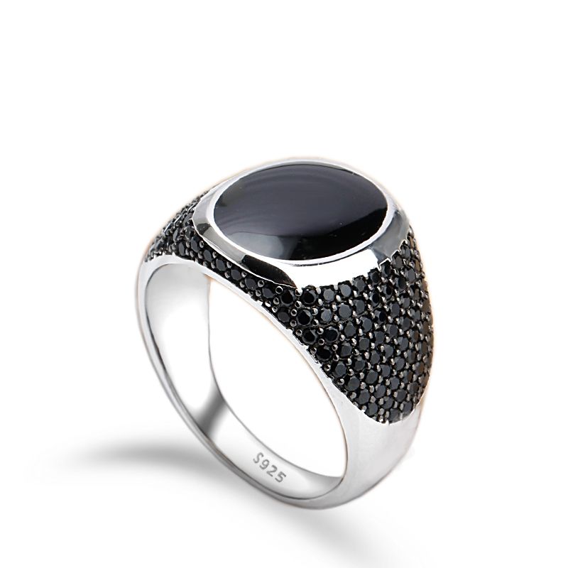 925 Anillo De Hombre De Plata Esterlina Anillo De Circonio 925 Anillo De Hombre De Plata Esterlina Anillo De Circonio
